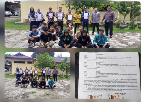 Polsek Muara Bangkahulu Mediasi Pelajar yang Tawuran 
