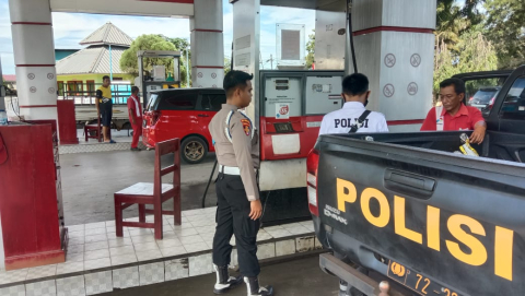 Jelang Idulfitri, Satreskrim Polres Mukomuko Cek SPBU