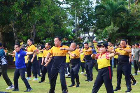 Kapolres Lebong dan Forkopimda Olahraga Bersama