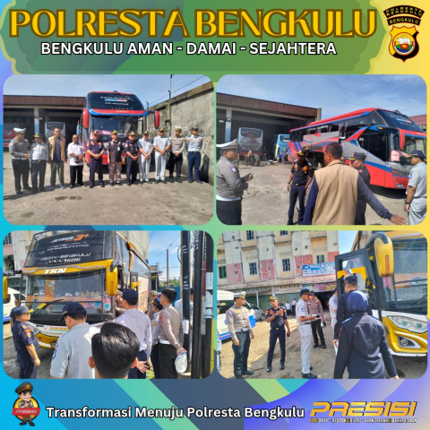 Satlantas Polresta Bengkulu Gelar Rampcheck Angkutan Lebaran 2025