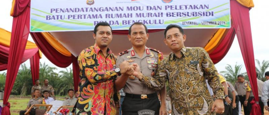 Kapolda Teken MOU dan Peletakan Batu Pertama Program Rumah Murah