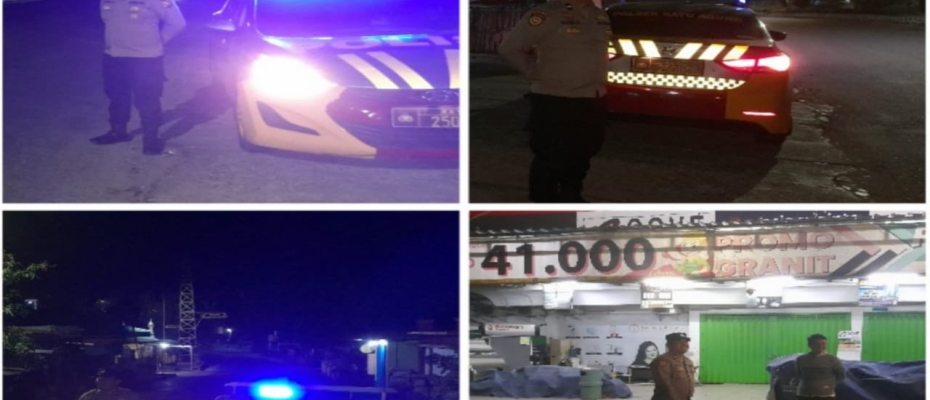 Personel Patroli Polsek Ratu Agung Patroli Mobiling di Kawasan Wisata Pasir Putih Pantai Panjang Antisipasi Balap Liar  
