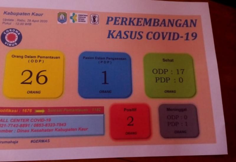 Foto Grafik Perkembangan Covid-19 Kabupaten kaur