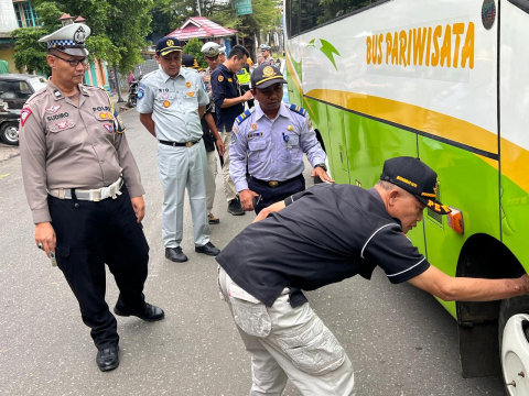 Jasa Raharja Bengkulu Ikut Serta Dalam Kegiatan Ramp Check  dan Pengawasan Bus Angkutan Umum di Lokasi Obyek Wisata