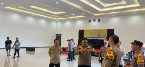 Kapolres Kepahiang Cek Lokasi Debat Cabub dan Cawabub Kabupaten Kepahiang