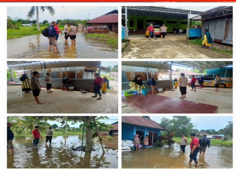 Polsek Ratu Agung Lakukan Monitoring Dampak Banjir dan Tanah Longsor