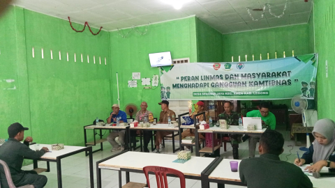 Tingkatkan Koordinasi, Bhabinkamtibmas Polsek Lebong Utara Hadiri Pelatihan Linmas