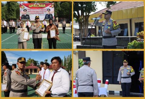 Polres Bengkulu Utara Gelar Upacara Khidmat: Reward, Umroh Presisi, dan Syukuran Kenaikan Pangkat