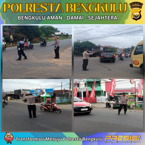 Polsek Muara Bangkahulu Laksanakan Pengaturan Lalu Lintas Pagi Hari, Ciptakan Kelancaran dan Keamanan