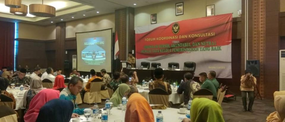 ementerian Koordinator Bidang Politik, Hukum Dan Keamanan Republik Indonesia (Kemenkopolhukam) gelar Forum Koordinasi dan Konsultasi Tata Kelola Pemerintahan. Kegiatan yang dilaksanakan di Hotel Santika, Kamis (5/7/2018)