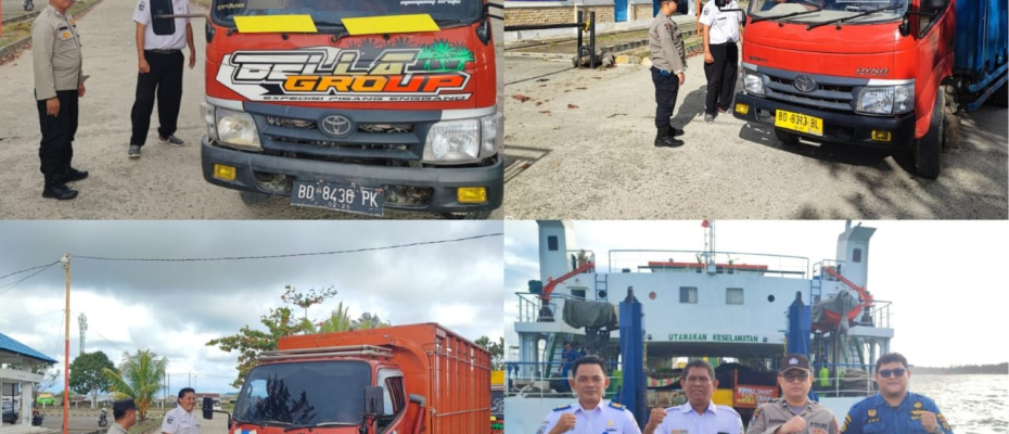 Personel Polsek KSKP Pulau Baai Monitoring  Pelabuhan Fery ASDP Pulau Baai Bengkulu