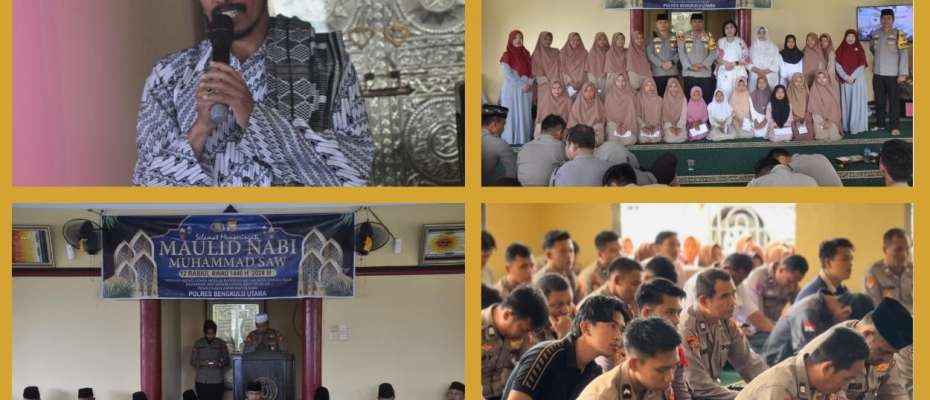 Polres Bengkulu Utara Gelar Peringatan Nabi Muhammad SAW di Masjid Baiturrohim Mapolres Bengkulu 