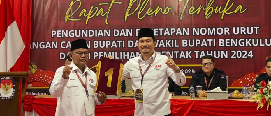 Pasangan Arie Sumarno dapatkan Nomor Urut 1 di Pilkada Bengkulu Utara