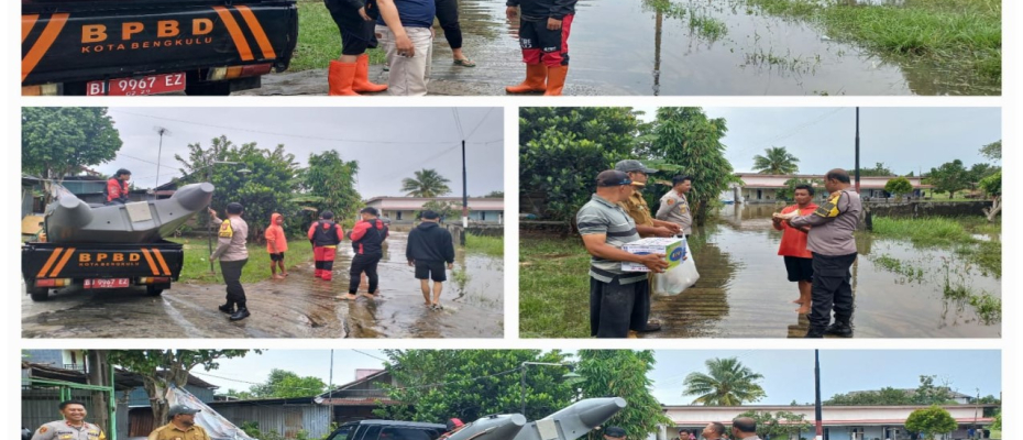 Polsek Ratu Agung Laksanakan Monitoring Bencana Banjir di Wilayah Kecamatan Ratu Agung